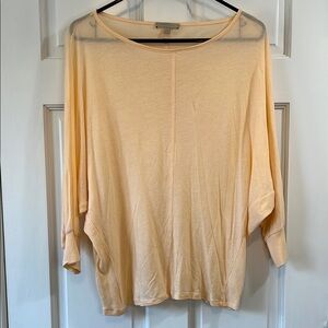 Bordeaux Semi Sheer Peachy Orange Dolman Sleeve Boxy Fit Blouse - Size Small